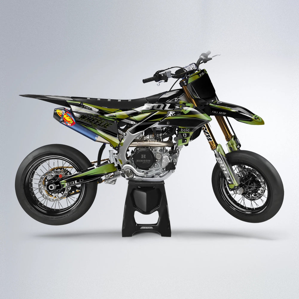 GEBEL V1 Yamaha YZF SM supermoto graphics kit in Olive