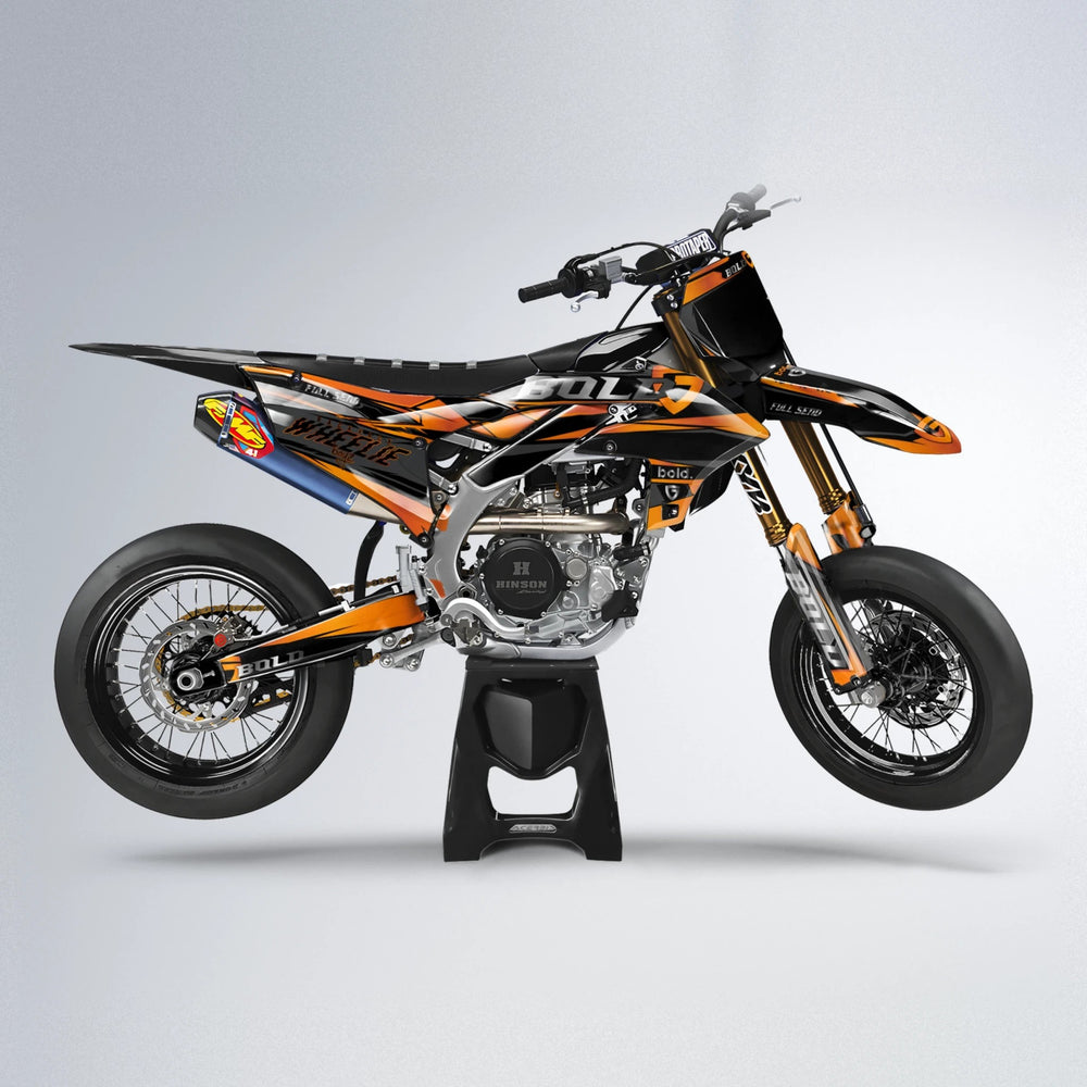 GEBEL V1 Yamaha YZF SM supermoto graphics kit in Orange