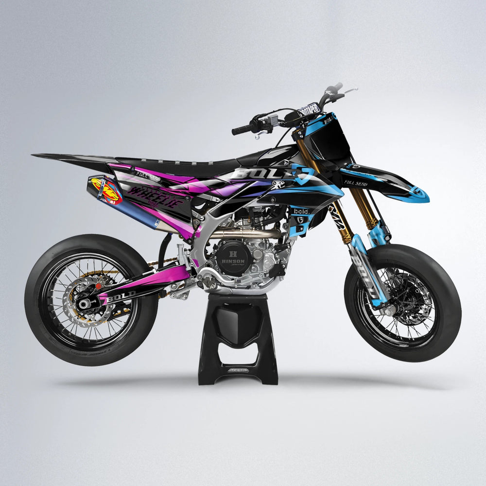 GEBEL V1 Yamaha YZF SM supermoto graphics kit in Pink & Light Blue