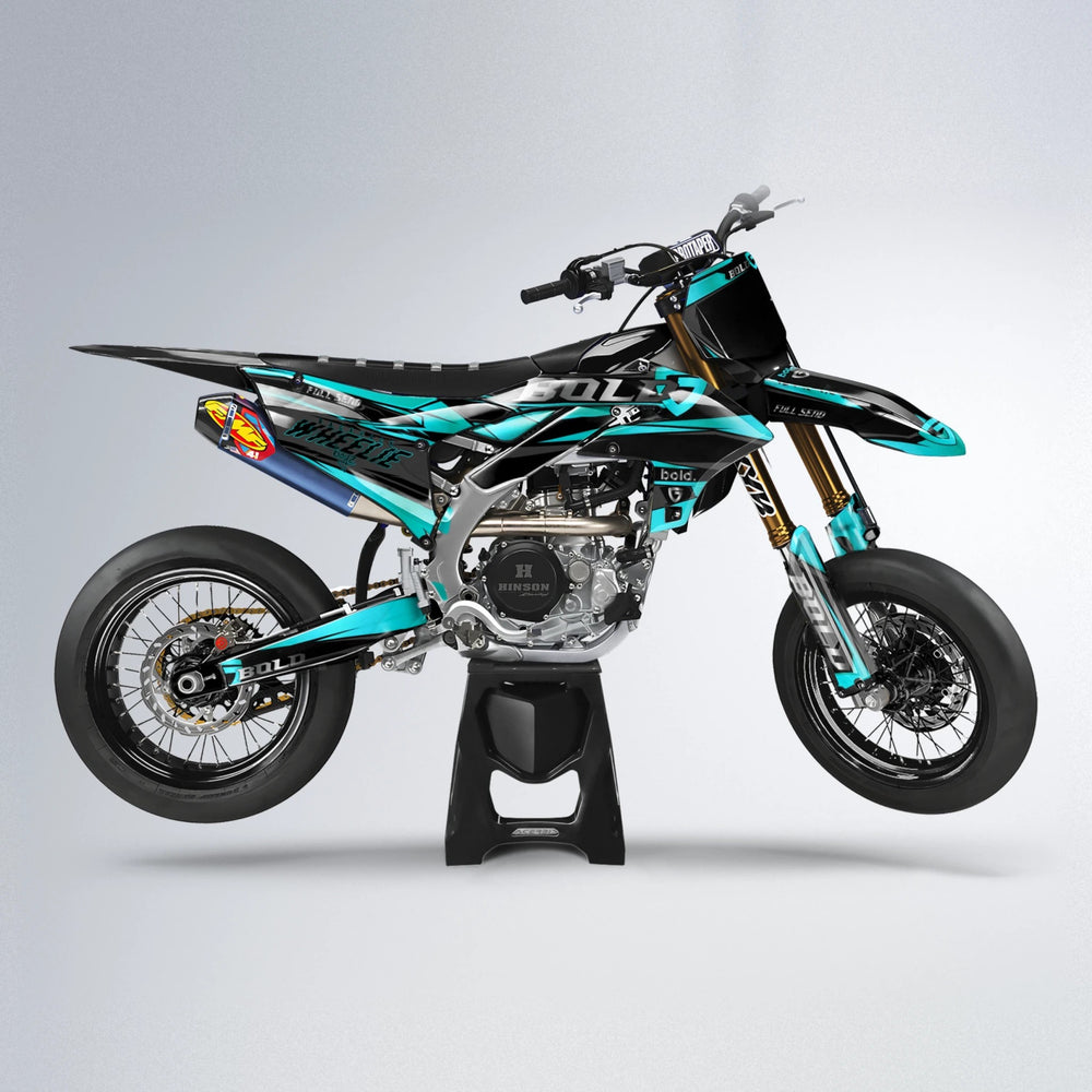 GEBEL V1 Yamaha YZF SM supermoto graphics kit in Teal