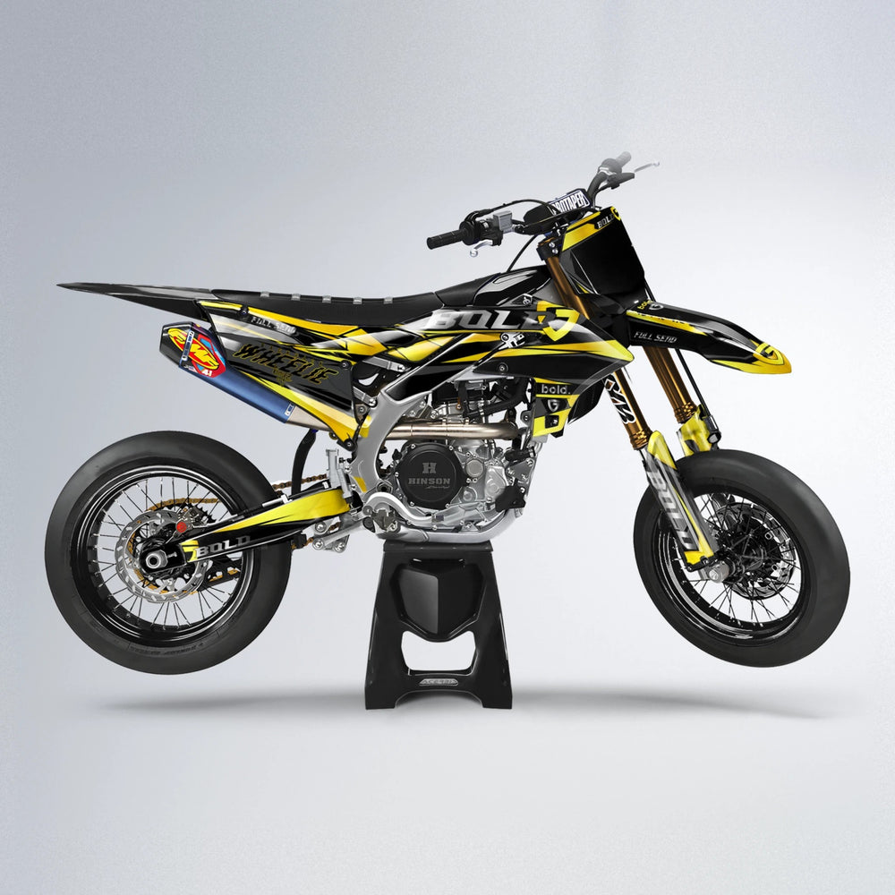GEBEL V1 Yamaha YZF SM supermoto graphics kit in Yellow