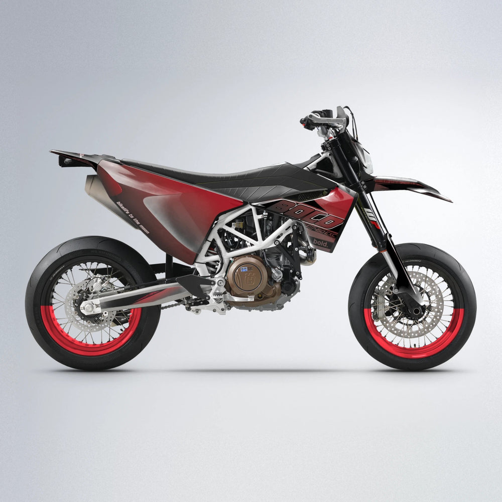GEBEL V2 Husqvarna 701 supermoto graphics kit in Black & Red