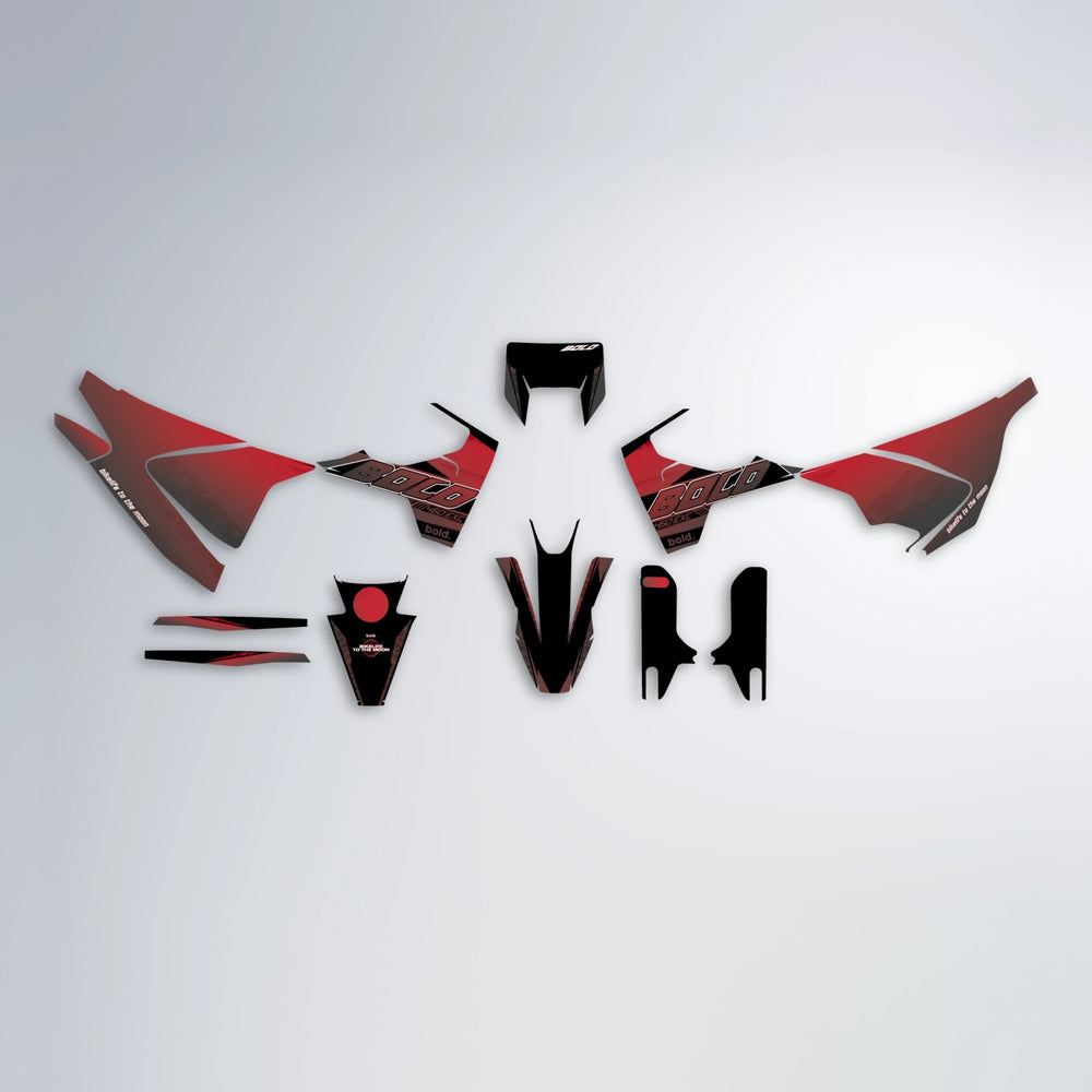GEBEL V2 Husqvarna 701 graphics kit parts layout in Black & Red