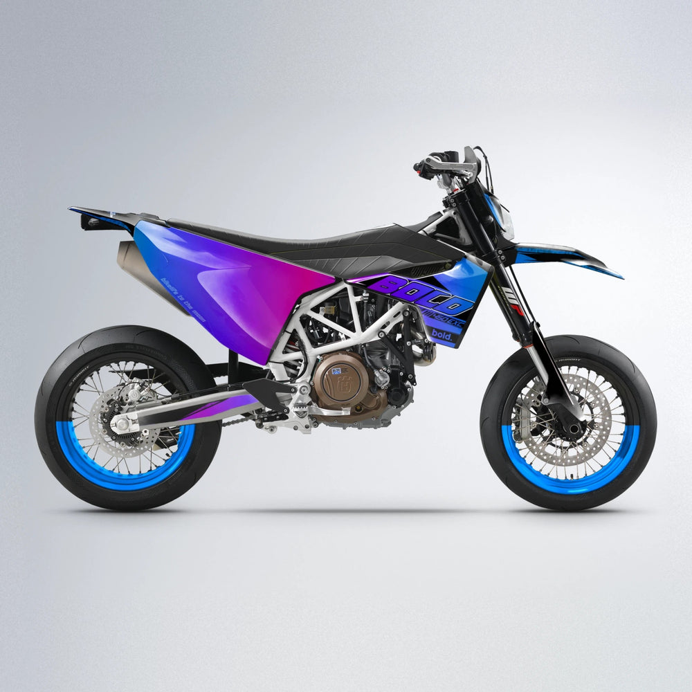 GEBEL V2 Husqvarna 701 supermoto graphics kit in Blue Purple Fade