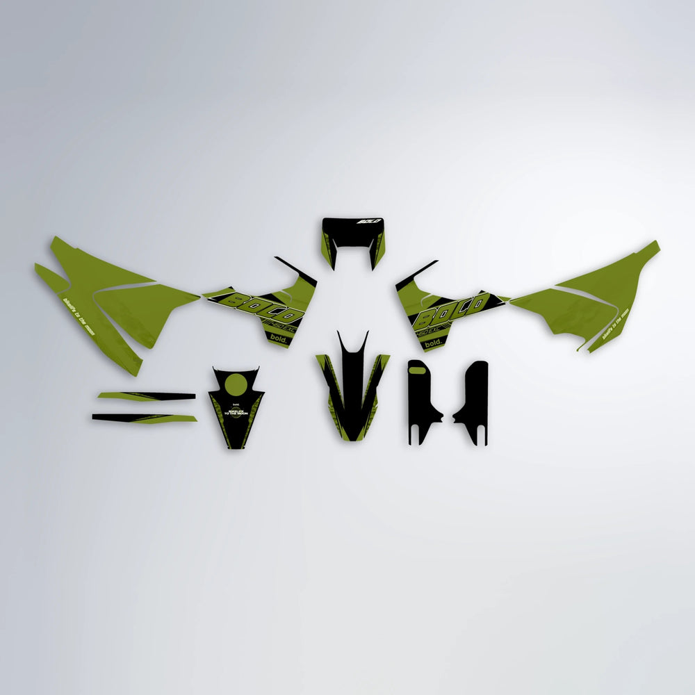 GEBEL V2 Husqvarna 701 graphics kit parts layout in Olive