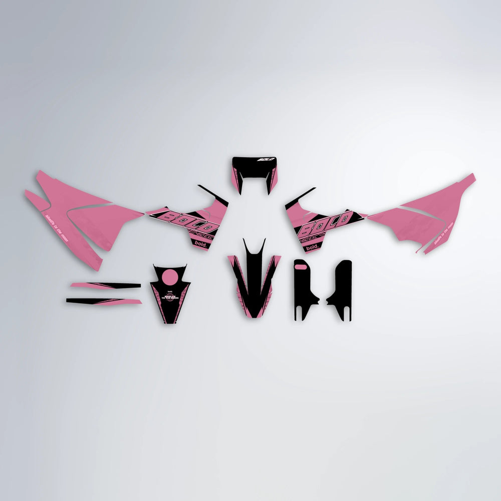GEBEL V2 Husqvarna 701 graphics kit parts layout in Sakura Pink