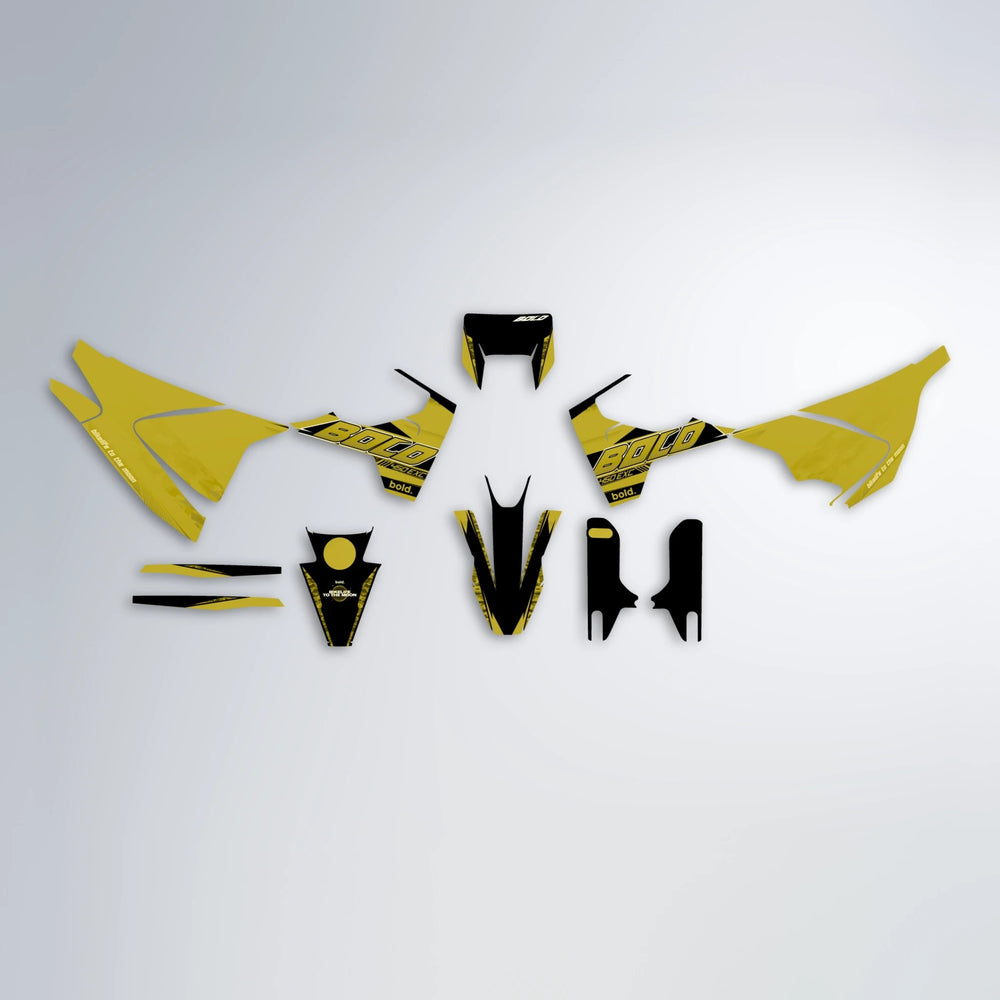 GEBEL V2 Husqvarna 701 graphics kit parts layout in Yellow