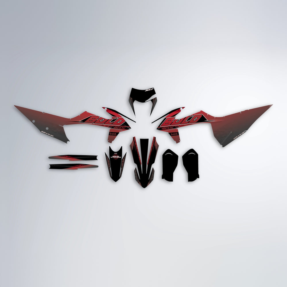 GEBEL V2 graphics kit parts layout in Black & Red