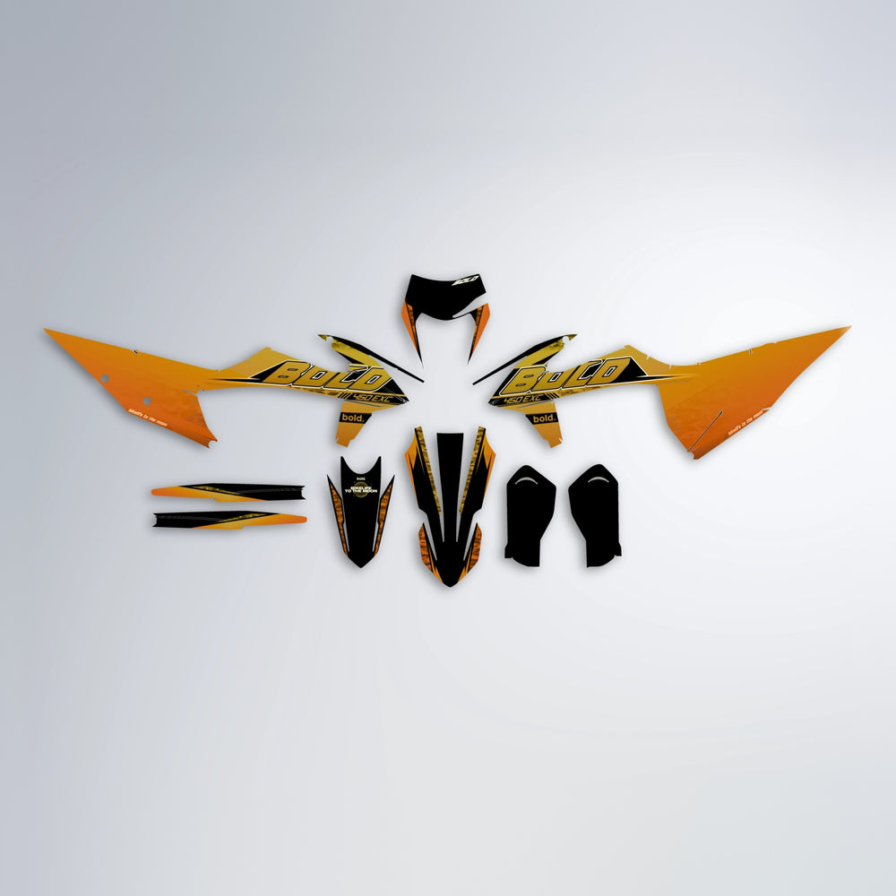GEBEL V2 graphics kit parts layout in Orange & Yellow