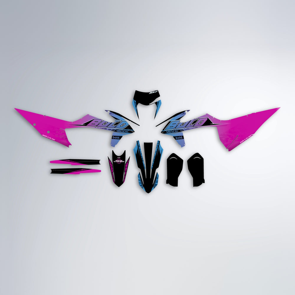 GEBEL V2 graphics kit parts layout in Pink & Light Blue
