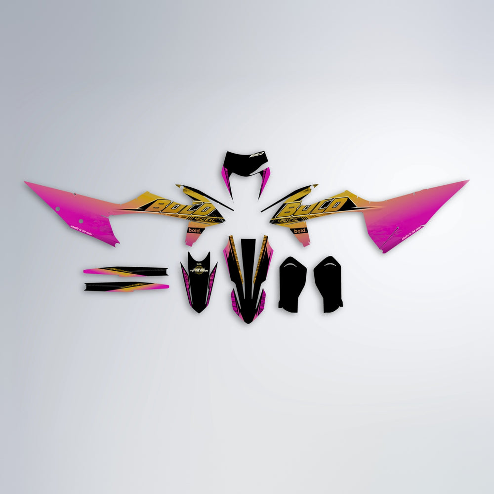GEBEL V2 graphics kit parts layout in Pink & Yellow