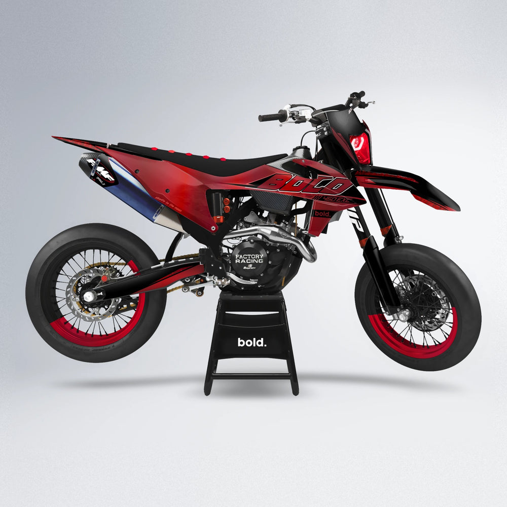 GEBEL V2 supermoto graphics kit in Red Chrome