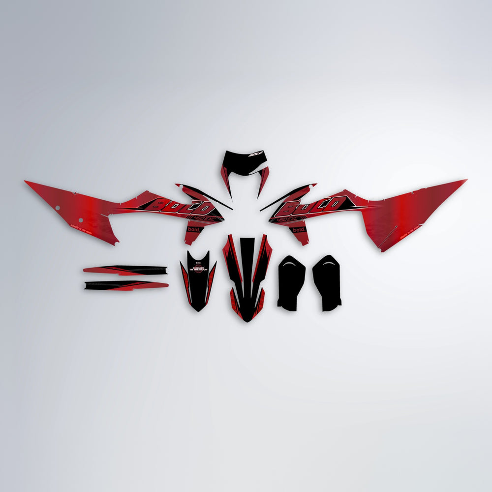 GEBEL V2 graphics kit parts layout in Red Chrome