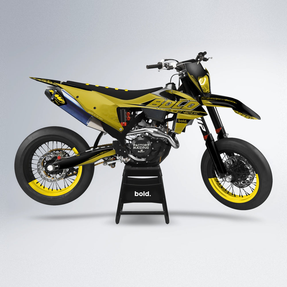 GEBEL V2 supermoto graphics kit in Yellow