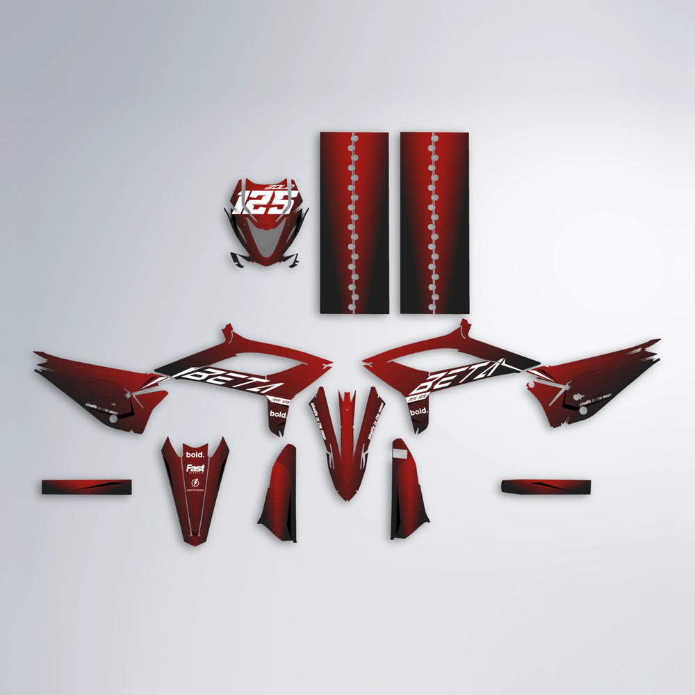 GEBEL V3 Beta graphics kit parts layout in Black & Red