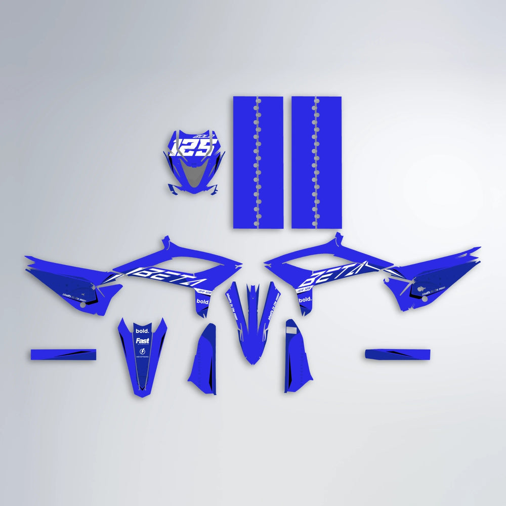 GEBEL V3 Beta graphics kit parts layout in Blue
