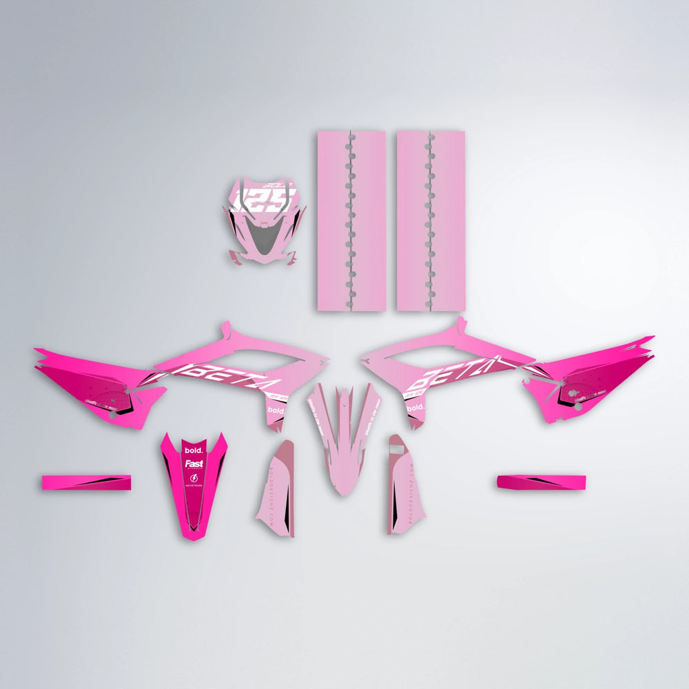 GEBEL V3 Beta graphics kit parts layout in Flamingo
