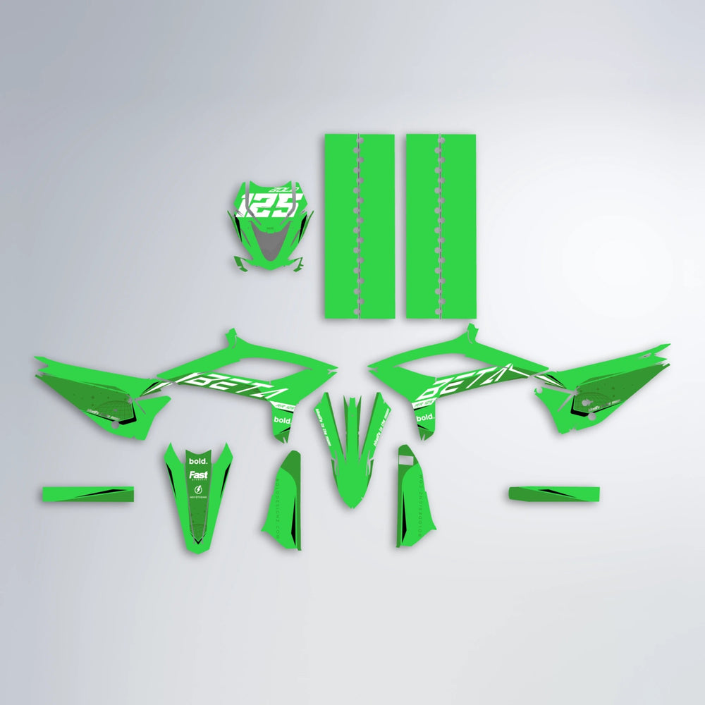 GEBEL V3 Beta graphics kit parts layout in Green