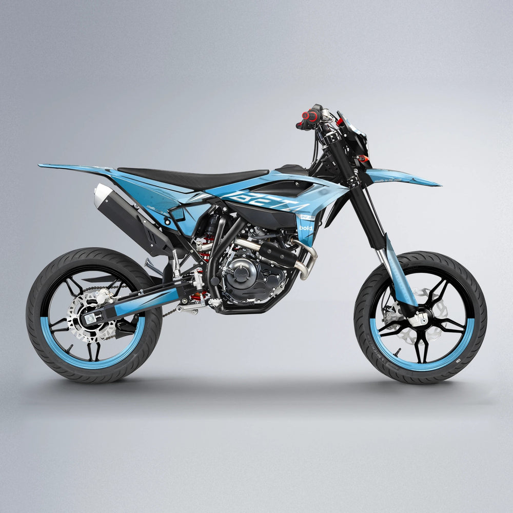 GEBEL V3 Beta supermoto graphics kit in Light Blue & White
