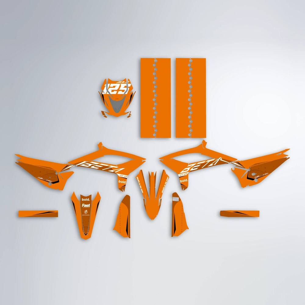 GEBEL V3 Beta graphics kit parts layout in Orange