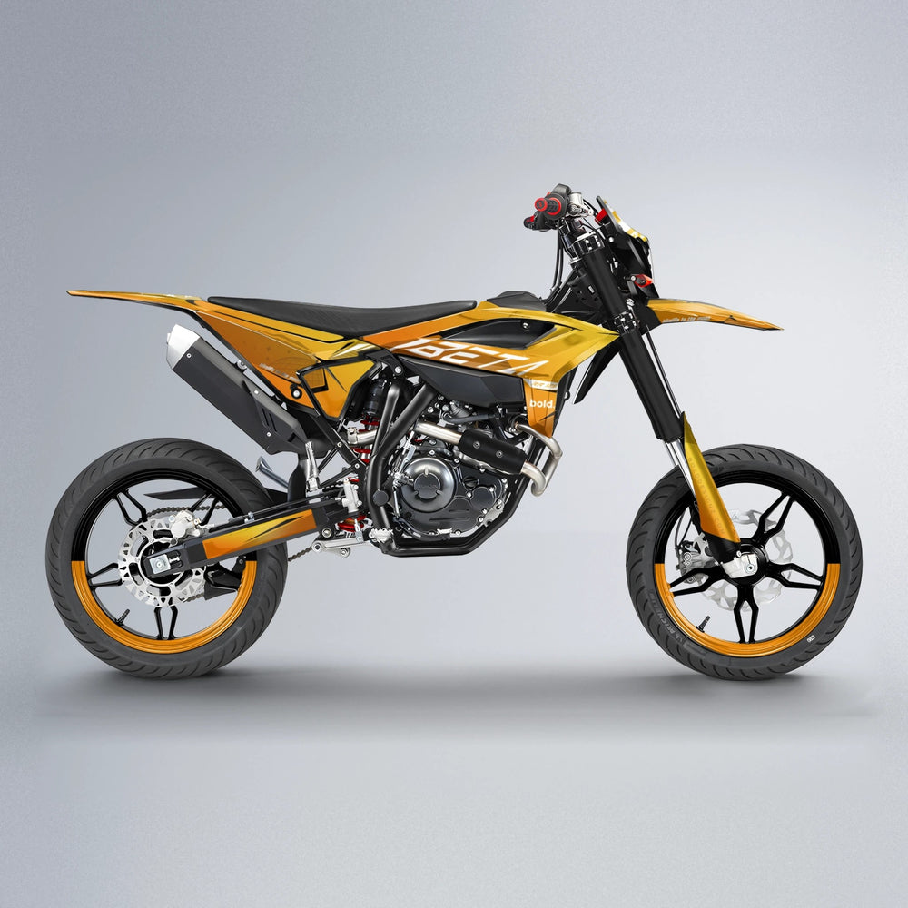 GEBEL V3 Beta supermoto graphics kit in Orange & Yellow