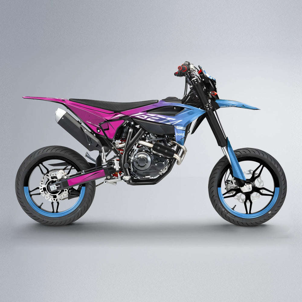 GEBEL V3 Beta supermoto graphics kit in Pink & Light Blue