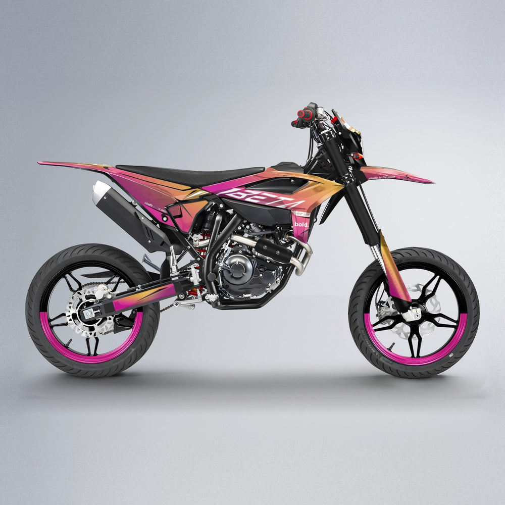 GEBEL V3 Beta supermoto graphics kit in Pink & Yellow