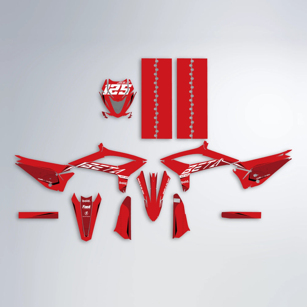 GEBEL V3 Beta graphics kit parts layout in Red