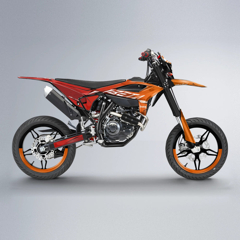 GEBEL V3 Beta supermoto graphics kit in Red & Orange