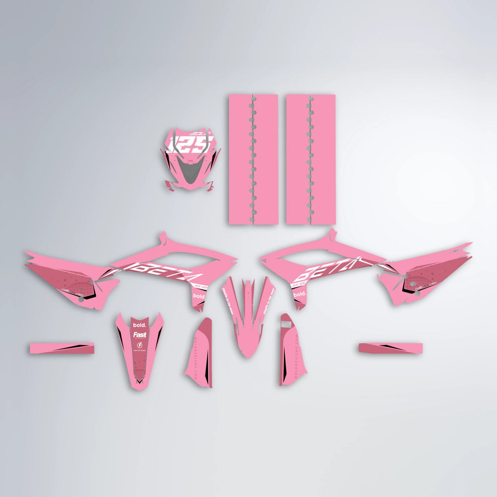 GEBEL V3 Beta graphics kit parts layout in Sakura Pink