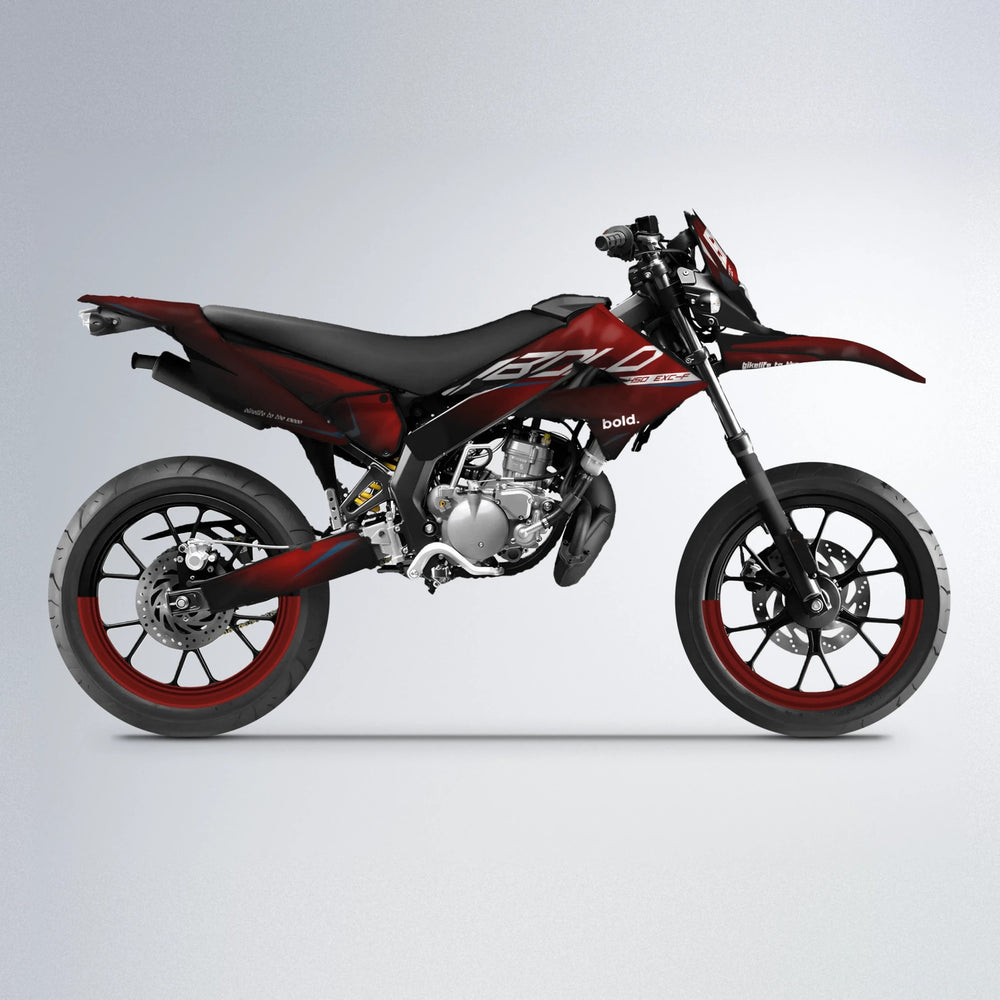 GEBEL V3 Derbi Senda supermoto graphics kit in Black & Red