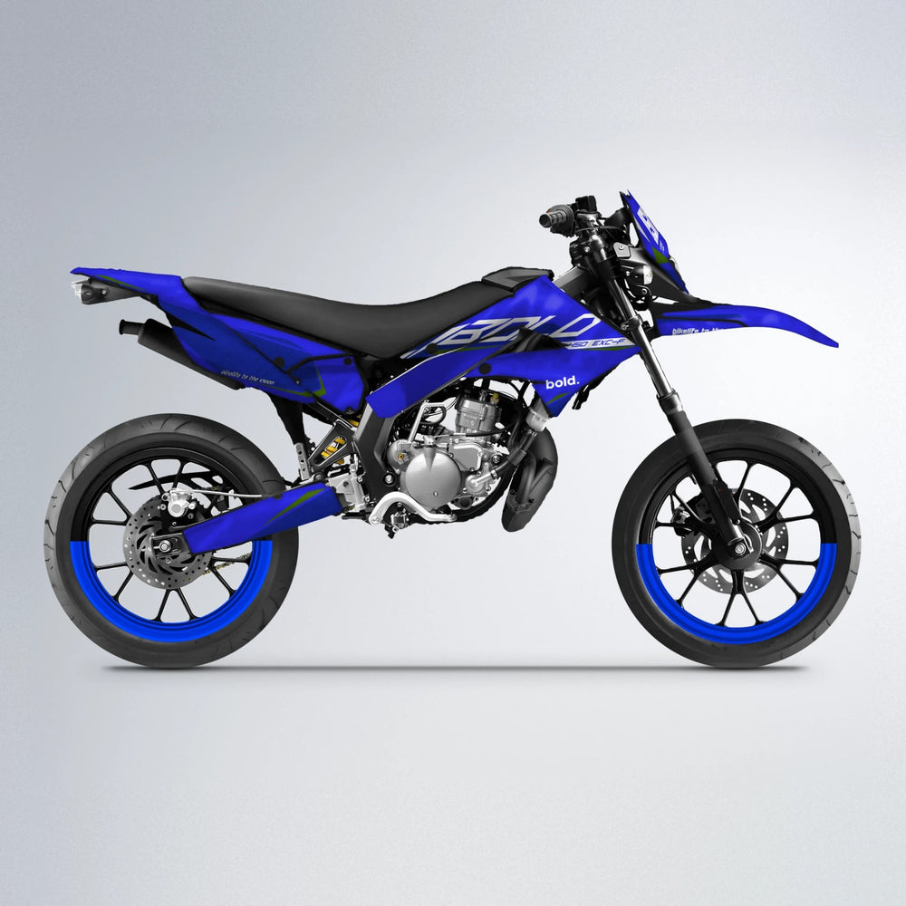 GEBEL V3 Derbi Senda supermoto graphics kit in Blue