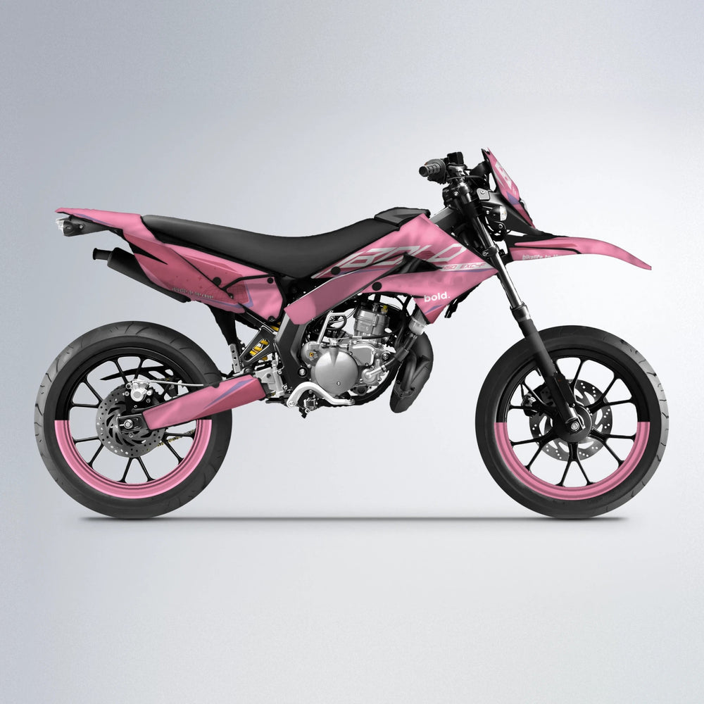 GEBEL V3 Derbi Senda supermoto graphics kit in Sakura Pink