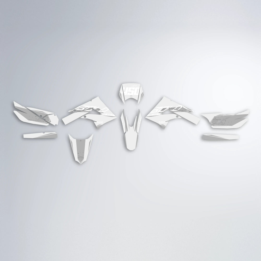 GEBEL V3 Derbi Senda graphics kit parts layout in White