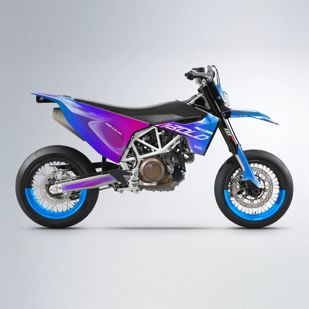 GEBEL V3 Husqvarna 701 supermoto graphics kit in Blue Purple Fade