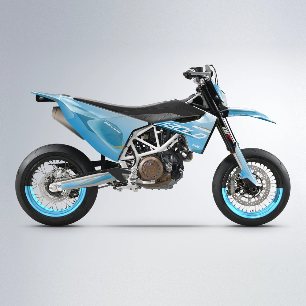 GEBEL V3 Husqvarna 701 supermoto graphics kit in Light Blue & White