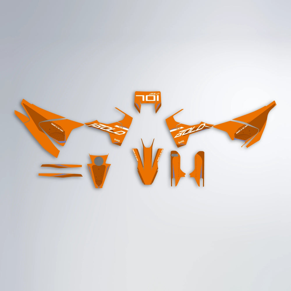 GEBEL V3 Husqvarna 701 graphics kit parts layout in Orange