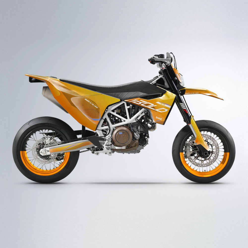 GEBEL V3 Husqvarna 701 supermoto graphics kit in Orange & Yellow