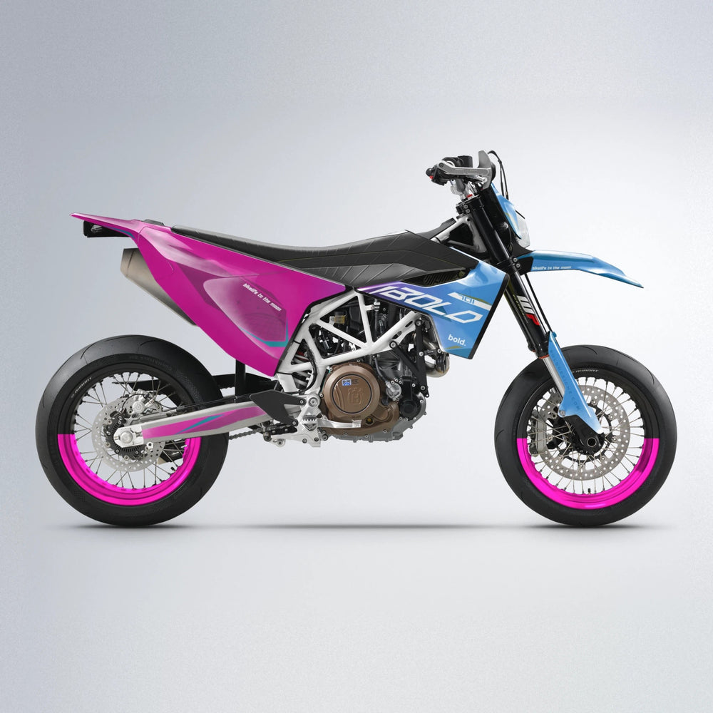 GEBEL V3 Husqvarna 701 supermoto graphics kit in Pink & Light Blue