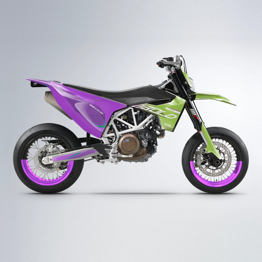 GEBEL V3 Husqvarna 701 supermoto graphics kit in Purple & Yellow