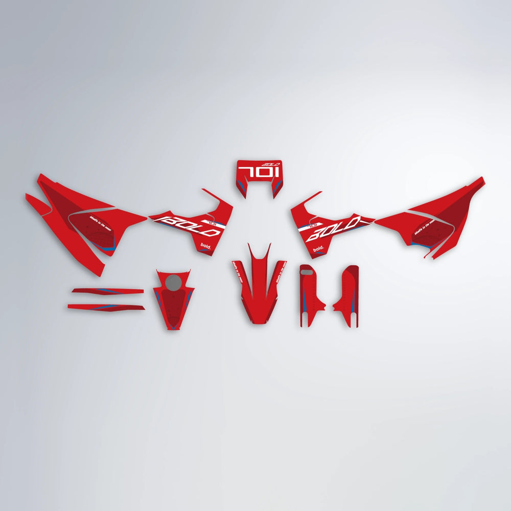 GEBEL V3 Husqvarna 701 graphics kit parts layout in Red