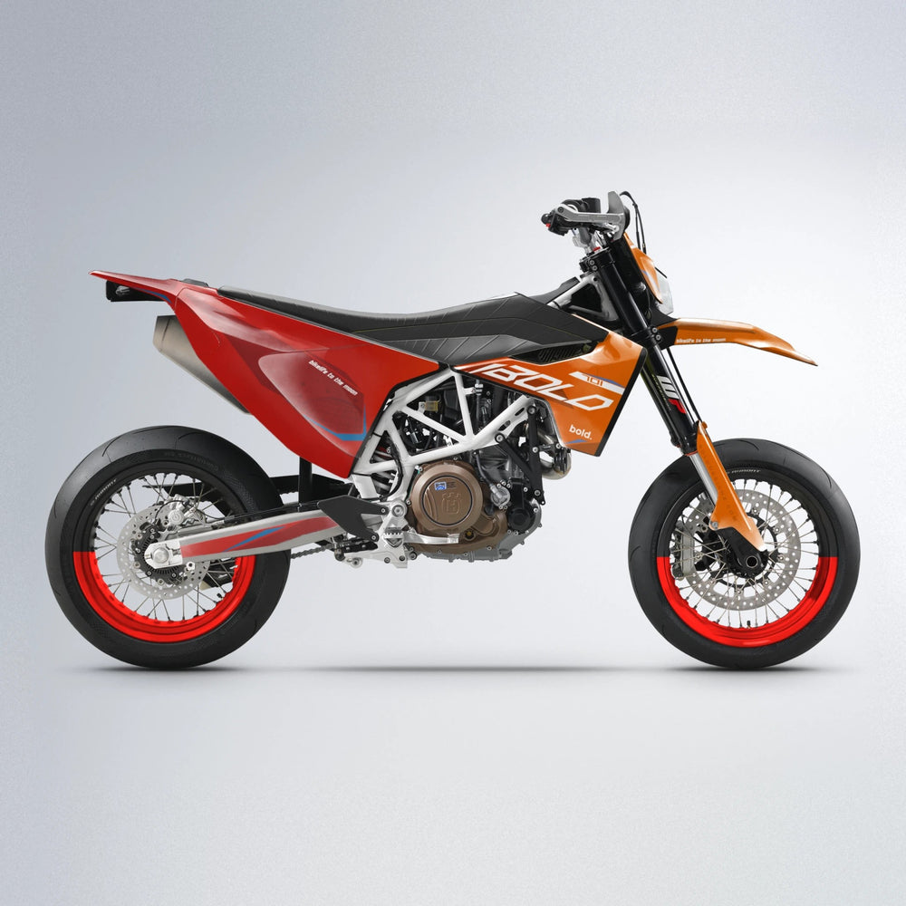 GEBEL V3 Husqvarna 701 supermoto graphics kit in Red & Orange