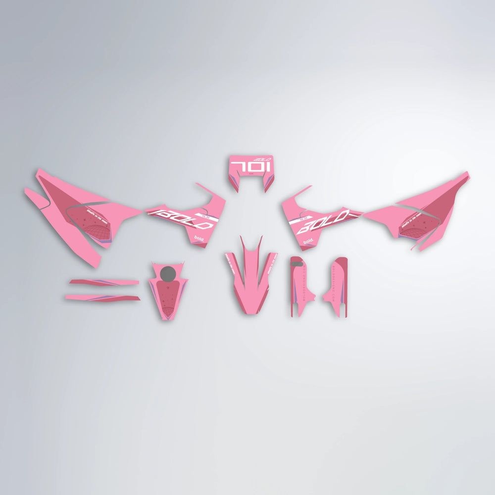 GEBEL V3 Husqvarna 701 graphics kit parts layout in Sakura Pink
