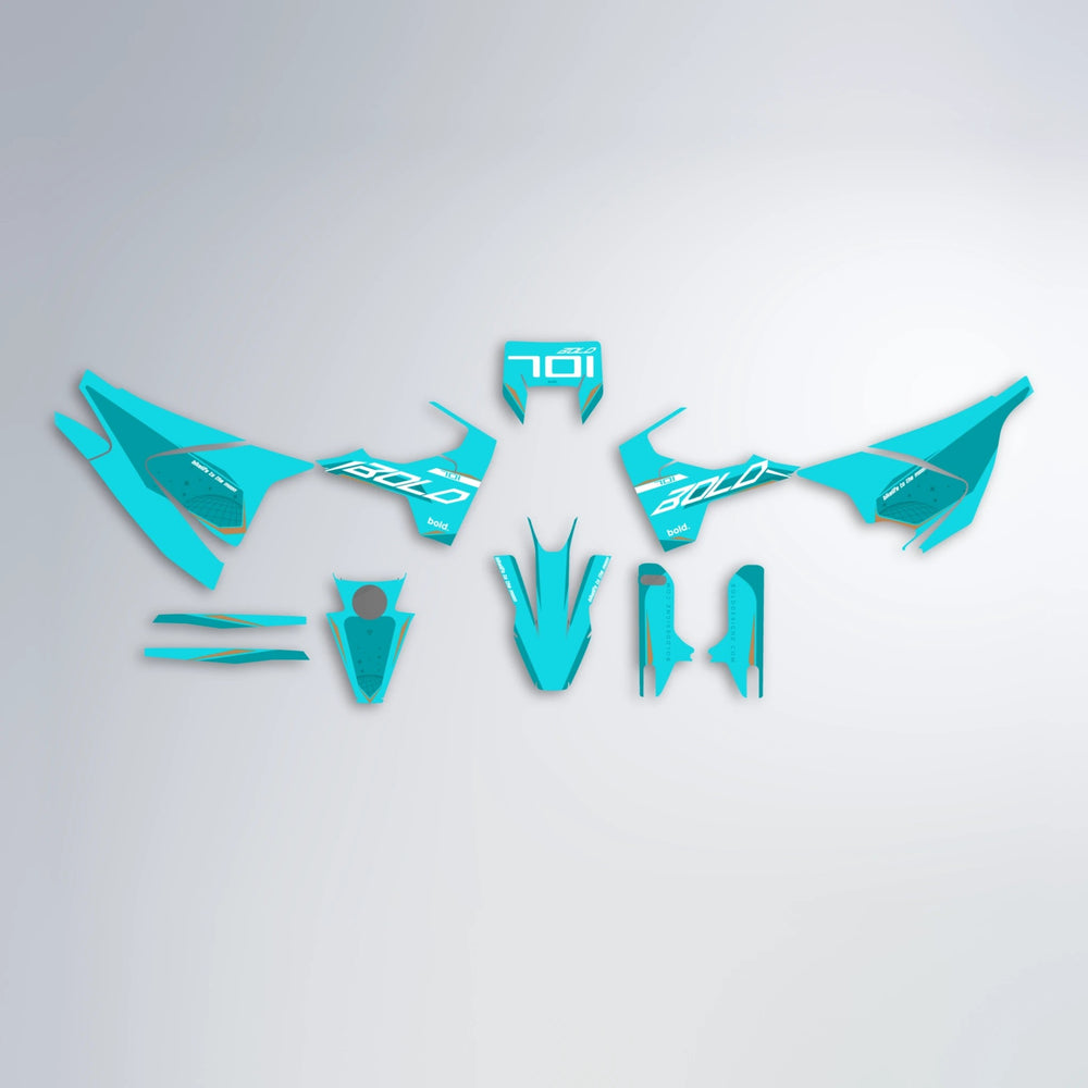 GEBEL V3 Husqvarna 701 graphics kit parts layout in Teal