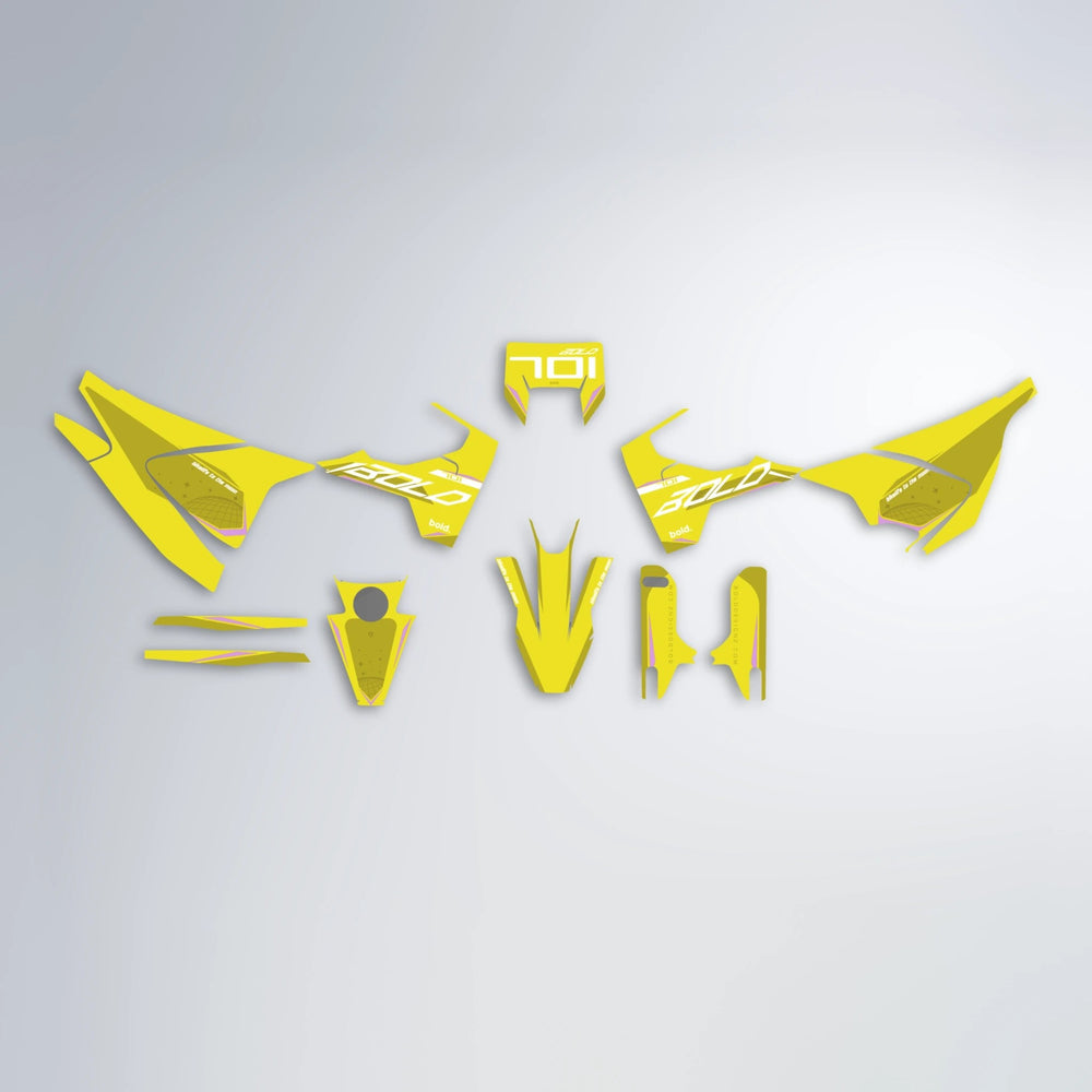GEBEL V3 Husqvarna 701 graphics kit parts layout in Yellow