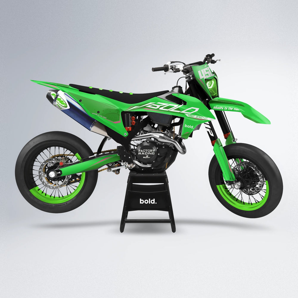 GEBEL V3 supermoto graphics kit in Green