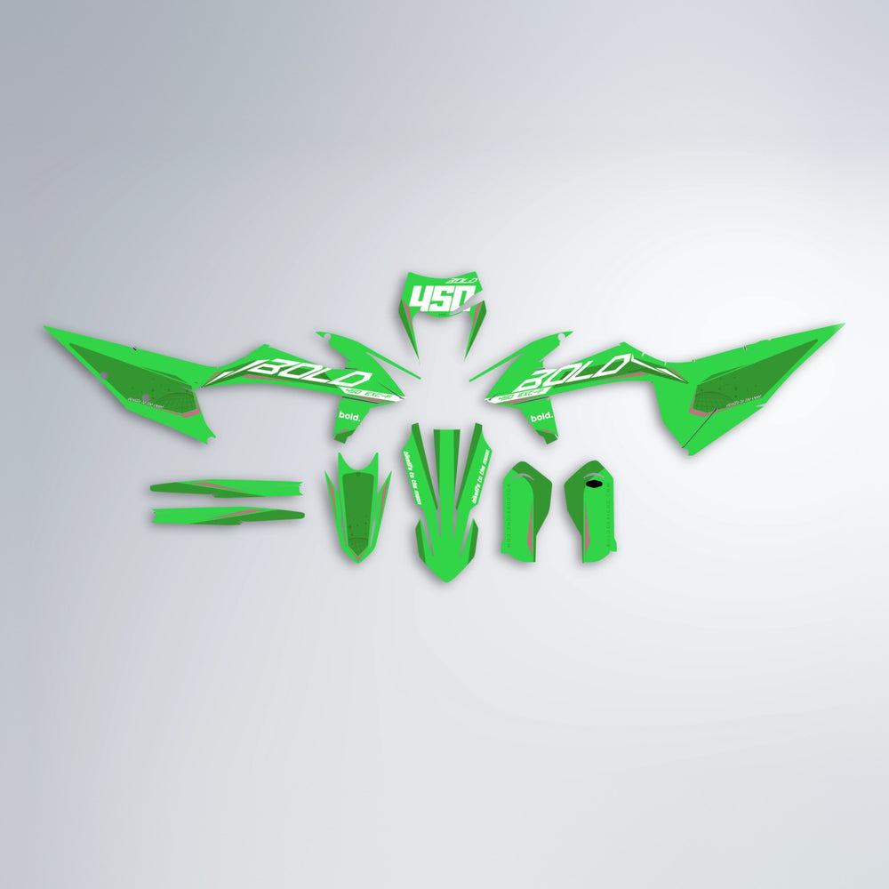 GEBEL V3 graphics kit parts layout in Green