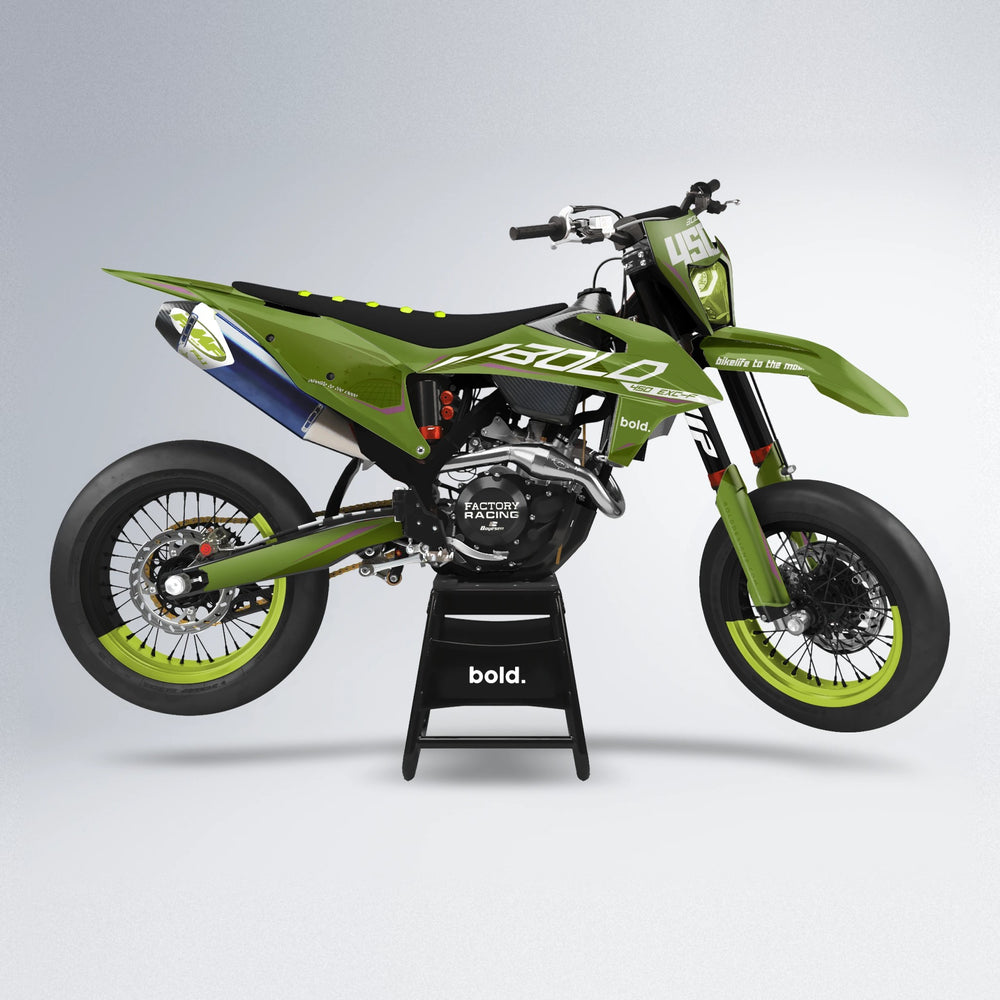 GEBEL V3 supermoto graphics kit in Olive