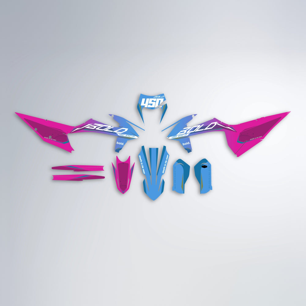 GEBEL V3 graphics kit parts layout in Pink & Light Blue