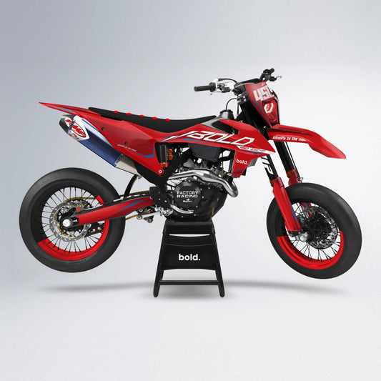 GEBEL V3 supermoto graphics kit in Red